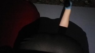 ,Spanked by Belt, Hands, and Purple Whip. Shaking Ass for Daddy and Rimming Asshole