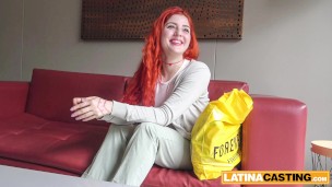 White Curvy Colombian RedHead Tricked into Sex in Interview